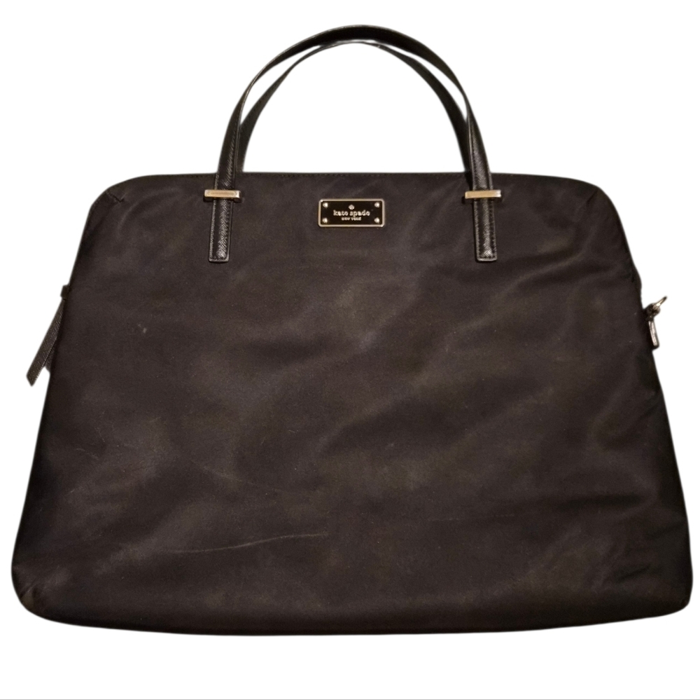 Kate Spade New York Black Nylon Laptop Tote | Work Bag | Classic Style